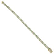 An 18ct gold emerald & diamond bracelet