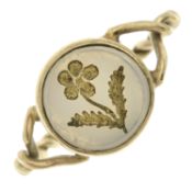 A late 19th century agate 'forget-me-not' ring