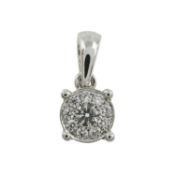 An 18ct gold diamond cluster pendant