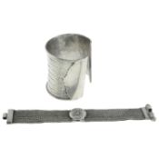 A woven bangle & bracelet