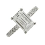 A platinum laboratory-grown diamond ring, with IGI report