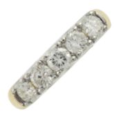 An 18ct gold diamond five-stone ring