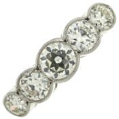 A diamond five-stone ring