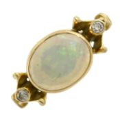 An opal & diamond dress ring