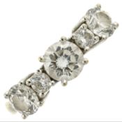 A diamond five-stone ring