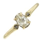 A 9ct gold diamond three-stone ring