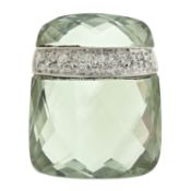 A prasiolite & diamond pendant