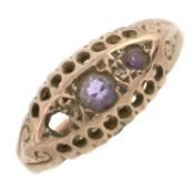 An amethyst & diamond ring