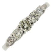 An 18ct gold diamond five-stone ring