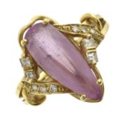 A pink topaz & diamond dress ring