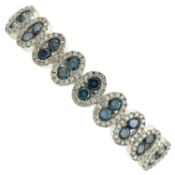 A 'blue' diamond & diamond hinged bangle