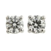A pair of 18ct gold diamond stud earrings