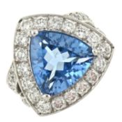 A topaz & diamond dress ring