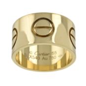 An 18ct gold wide 'Love' ring, by Cartier