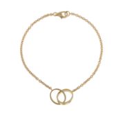 An 18ct gold 'Love' bracelet, on chain, by Cartier
