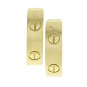 A pair of 18ct gold 'Love' hoop earrings, by Cartier
