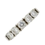 A diamond five-stone ring