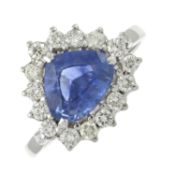 An 18ct gold sapphire and diamond ring
