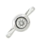 A diamond single-stone ring