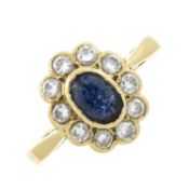 An 18ct gold sapphire & diamond cluster ring