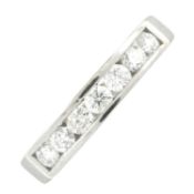 A 9ct gold diamond half-eternity ring