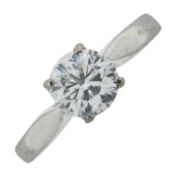An 18ct gold diamond single-stone ring
