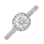An 18ct gold diamond cluster ring, with GIA report