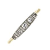 A diamond five-stone ring