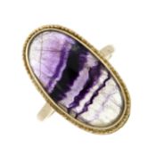 A 9ct gold blue john fluorite dress ring