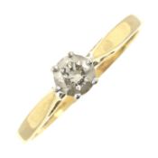 An 18ct gold diamond single-stone ring