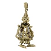 A 9ct gold articulated gem-set clown charm/pendant