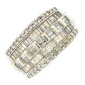 A 9ct gold vari-shape diamond band ring