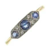 A sapphire & diamond dress ring