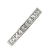 An 18ct gold square-shape diamond half eternity ring