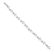 A 9ct gold diamond foliate bracelet
