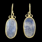A pair of moonstone drop earrings