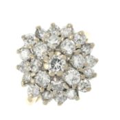 A brilliant-cut diamond cluster ring