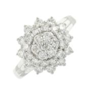 An 18ct gold diamond cluster ring