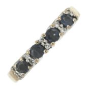 A 9ct gold sapphire & diamond ring