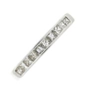 A square-shape diamond half eternity ring