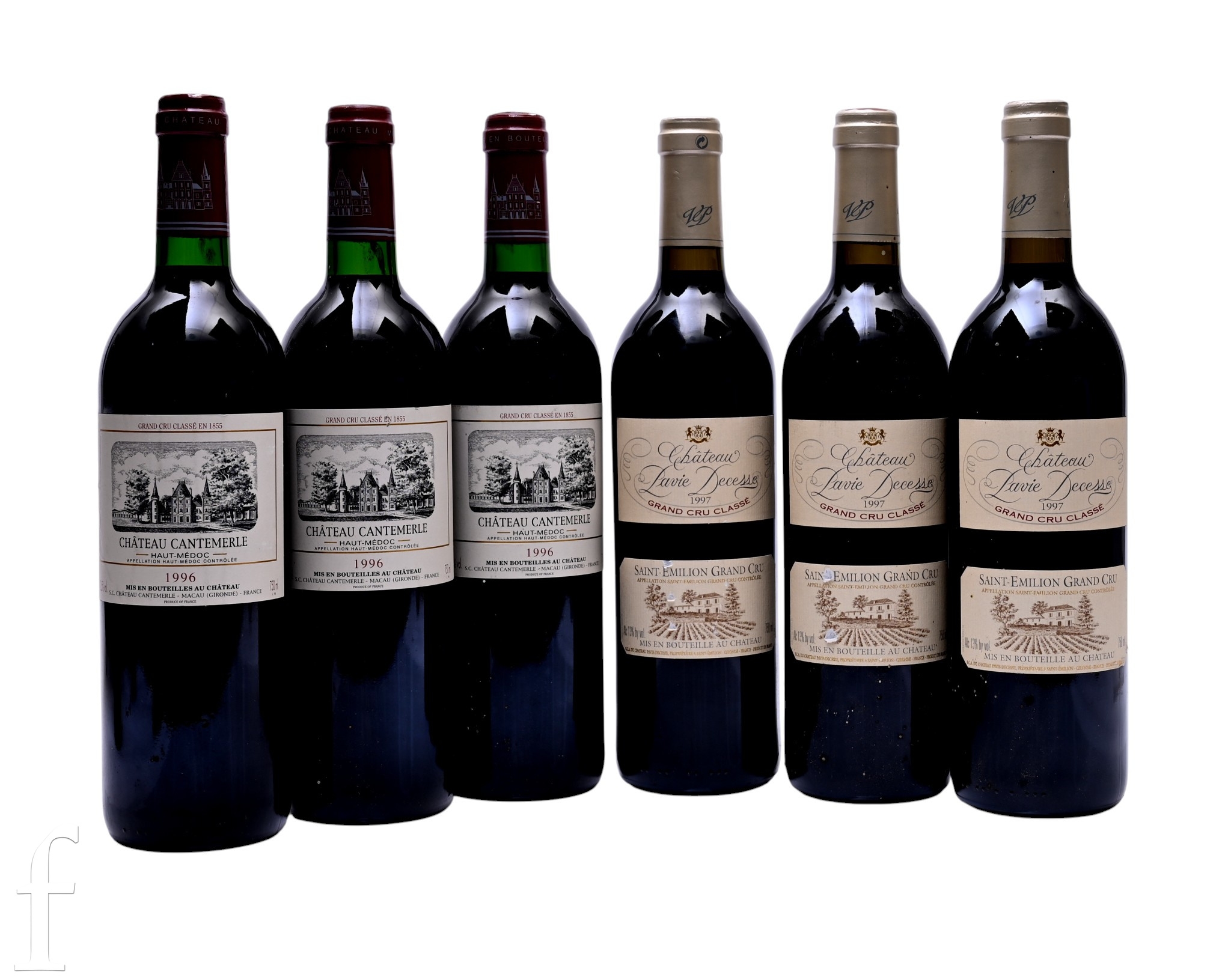 Six bottles of French red wine, to include three 1997 Chateau Pavie-Decesse, Saint-Emilion Grand Cru