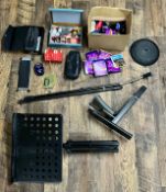 Mixed selection of guitar accessories, spares and other items to include a Danelectro Corned Beef