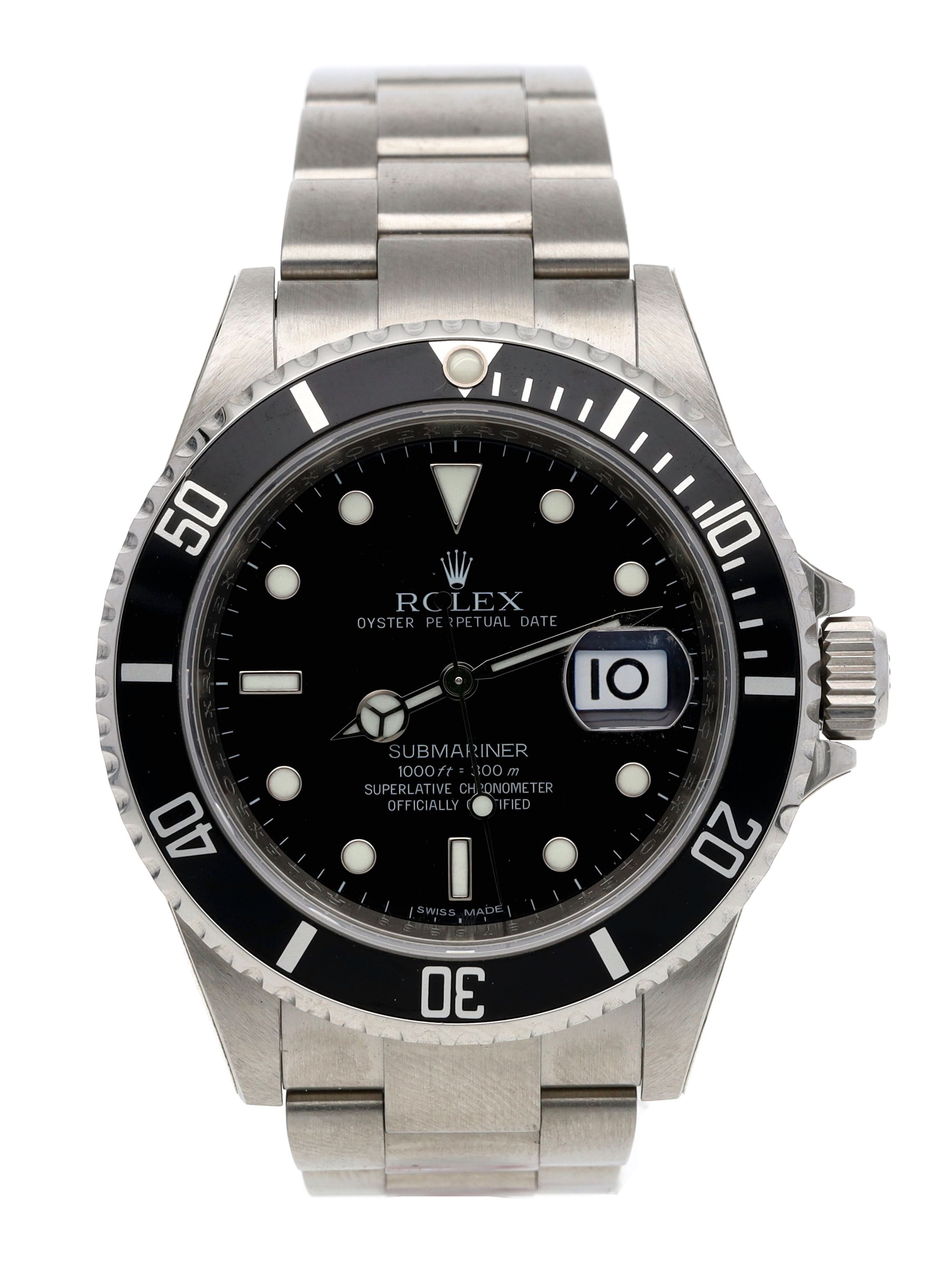 Rolex Oyster Perpetual Date Submariner stainless steel gentleman's wristwatch, reference no.