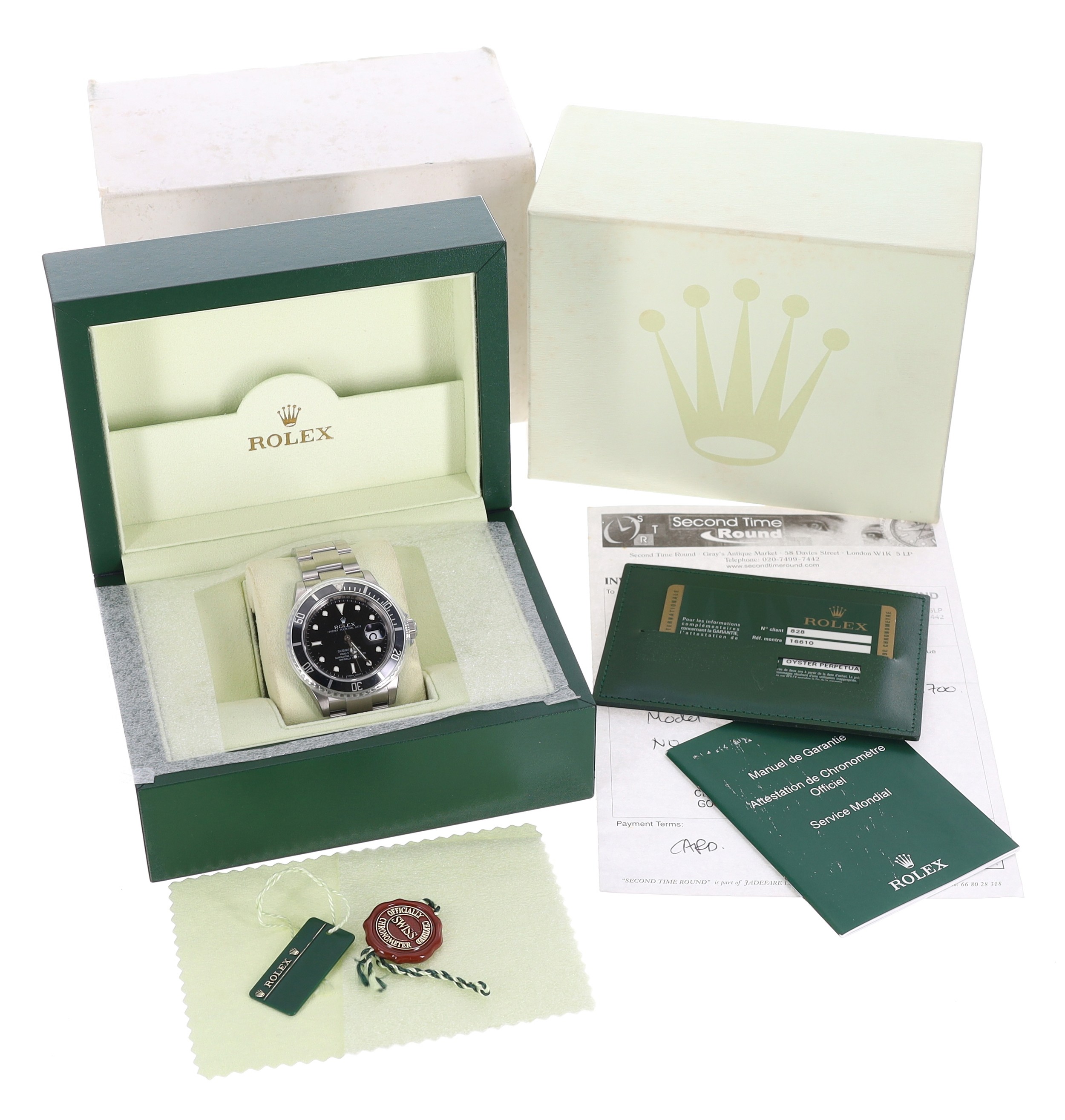 Rolex Oyster Perpetual Date Submariner stainless steel gentleman's wristwatch, reference no. - Image 3 of 7