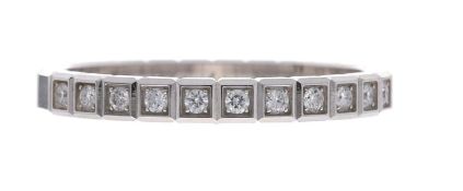 Chopard Ice Cube 18ct white gold diamond ring, consisting of eleven round brilliant-cut channel