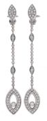 Chopard Happy Diamonds 18ct white gold diamond drop earrings, reference 84/4661-20, with floating
