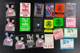 The Who - Forty various V.I.P, AAA, Guest and Artist concert passes for The Who;Â together with a