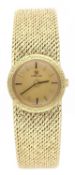 Omega 18ct lady's wristwatch, London 1965, champagne dial with applied baton markers, Omega crown,