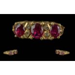 Antique Period Ladies 18ct Gold Ruby And