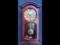 AMS Wall Clock, gilt dial with Roman num
